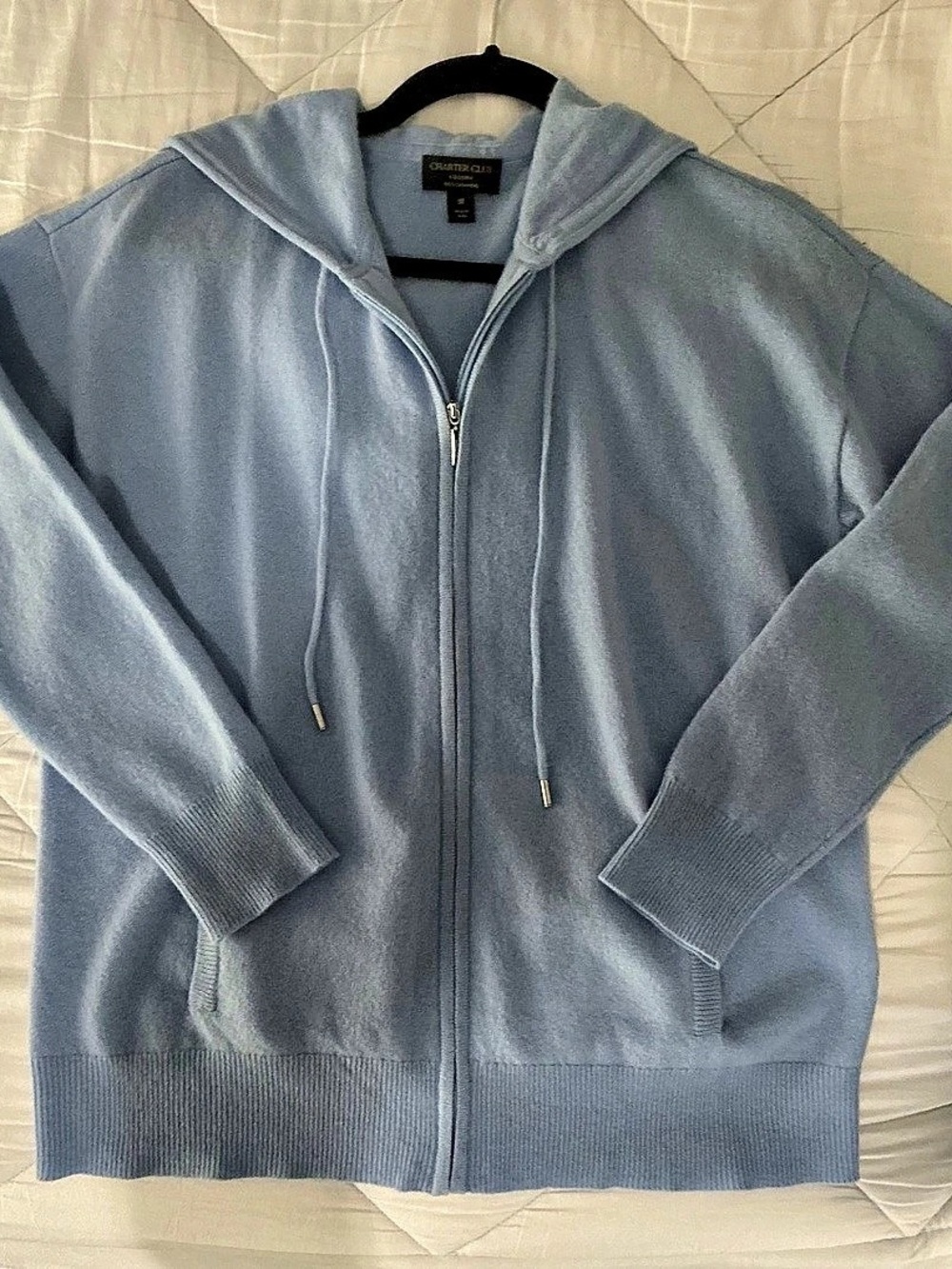Charter Club Luxury Cashmere Zippered Hoodie Size M Like New!